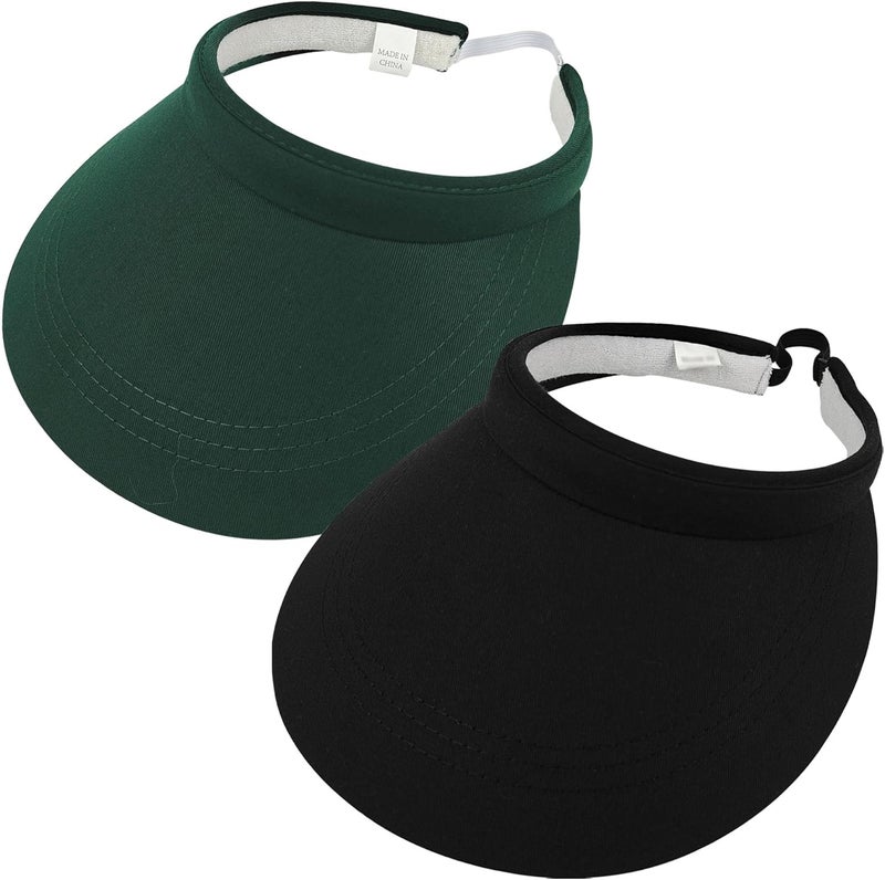 Beevarn Store 2 Pack Sun Visors Women Wide Brim Clip on Summer Hats Adjustable UV Protection - Image 1